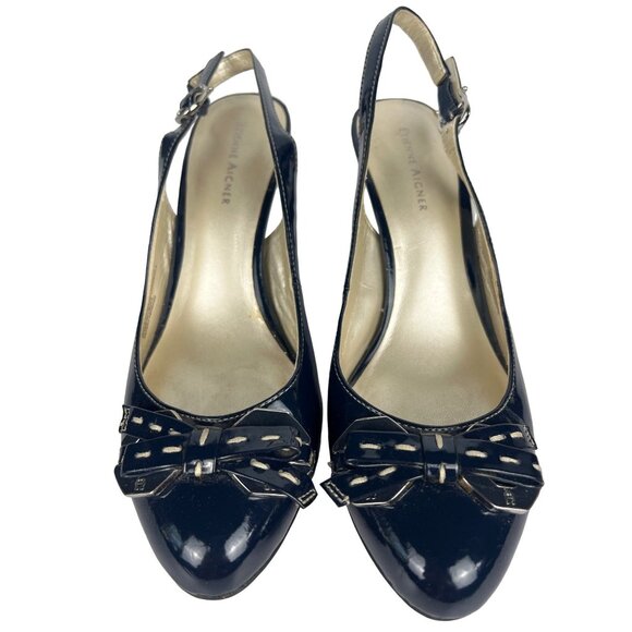 Etienne Aigner  Women's Bronte Blue Bow  Slingback Heels Round Toe Size 7 - Picture 6 of 12